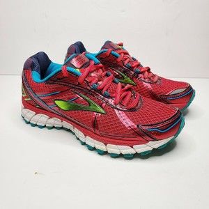 Brooks Adrenaline GTS 15 Women’s Athletic Running Shoes Size 7.5 B Pink/Green/Bl